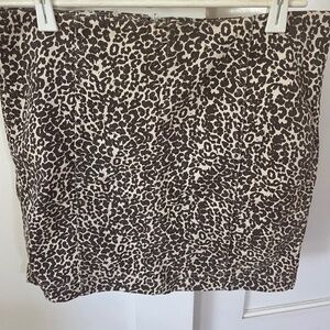 Free People brown and cream animal print mini skirt. Size 8 (fits smaller)